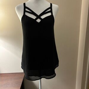 Fora Chic Black Strappy Camisole Top Size S